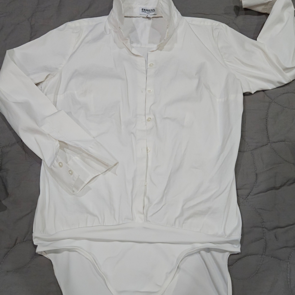 Women's White Large Intimate Button Down Shirt by Express